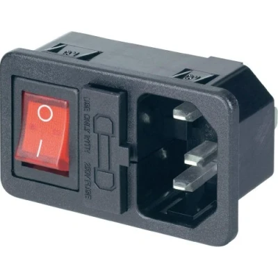 Afbeelding van 501638 Apparaatstekker (koud) Stekker, inbouw verticaal Totaal aantal polen: 2 + PE 10 A Zwart 1 stuk(s)