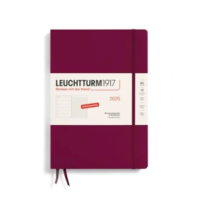 Afbeelding van LEUCHTTURM1917 370479 weekkalender &amp; notitieboek Composition (B5) 2025, Port Red, Duits