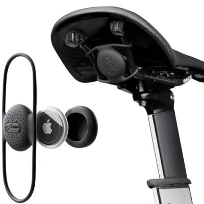 Afbeelding van BONE AirTag Fietshouder, verborgen op het zadel voor fiets, fietsriem, compatibel met Airtags, anti diefstal, GPS tracker, riem mountainbikes, racefietsen niet inbegrepen