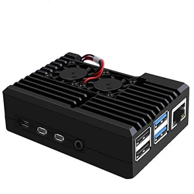 Afbeelding van GeeekPi Raspberry Pi 4 Armor Case met Dual Fan, Passieve Aluminium Koelventilator voor Model B (met 2510 Fan)