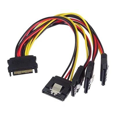 Afbeelding van PremiumCord Power Splitter SATA naar harde schijf, voeding 4x voor schijven, SSD, CD/DVD recorder