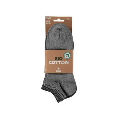 Afbeelding van Bio Cotton Basic Sneaker Sokken Grey 4 pack 000 43 46 Grijs