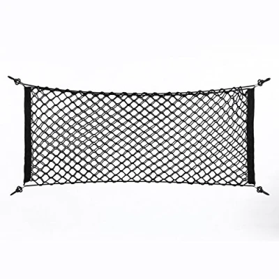 Afbeelding van cargo net auto achteraan opbergtas, 100 x 40 cm, universeel nylon kunststof, zwart, opbergtas vrachtwagen meshhouder bagage organizer hook pouch