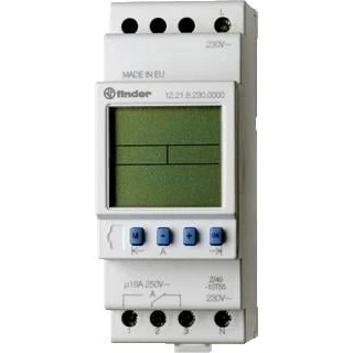Afbeelding van Finder tijdschakelklok 35 8 mm elektronisch kwarts 1 wisselcontact 16 a 250vac aansluitspanning 230vac weekprogramma 12 21 230 0000