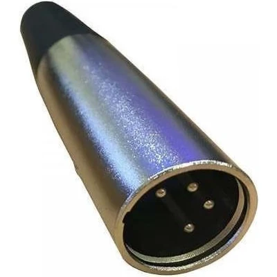 Afbeelding van XLR 4 pins (m) connector met trekontlasting / grijs/zwart