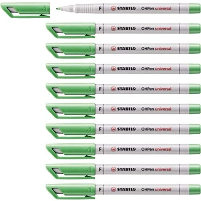 Afbeelding van Overheadstift STABILO OHPen universal wateroplosbaar fijn 10 stuks groen