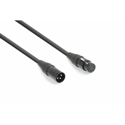 Afbeelding van PD Connex DMX verloopkabel 3 pin XLR Male 5 Female 30cm