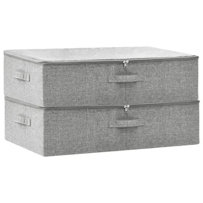 Afbeelding van Opbergboxen 2 st 70x40x18 cm stof grijs