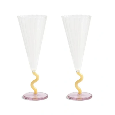 Afbeelding van &amp;klevering Flute Coupe Champagneglazen Set Van 2 Caramel
