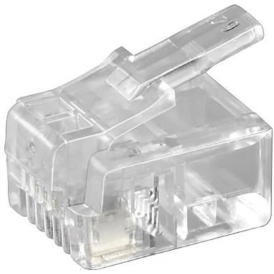Afbeelding van MicroConnect Modulaire stekker RJ11 6P4C, 10st, Server accessoires, Transparant