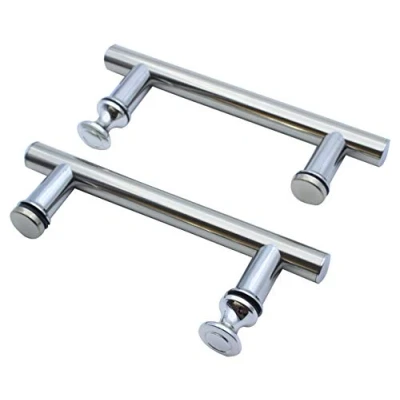 Afbeelding van KEABATH 125mm gat tot Rvs Douche deurklink met Plastic knop ronde glas deur pull handvat onderdelen vervanging 2 PACK