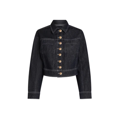 Afbeelding van KARL Lagerfeld Jacket Cropped Spijkerjas, Dames, Maat: Large, Dark blue