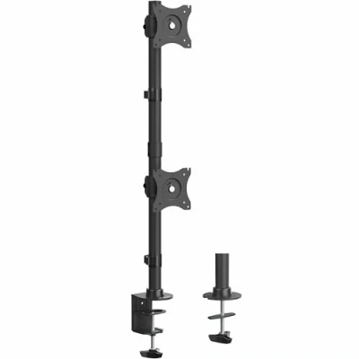 Afbeelding van VIVO Standaard met dubbele monitor voor bureaumontage hoogteverstelling en VESA platen 2 LCD schermen tot 34 inch, gestapelde array, STAND V002R