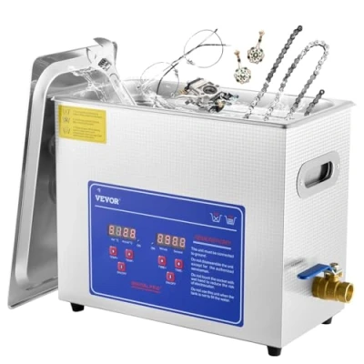 Afbeelding van BuoQua JPS 30A ultrasone reiniger, 6 liter, ultrasoon reinigingsapparaat, reiniger met verwarming, digitale timer voor glazen sieraden, valse thee munten enz