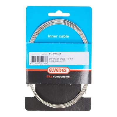 Afbeelding van Elvedes Schakel binnenkabel 3000mm RVS Ø1,1mm / SRAM nippel (op kaart)