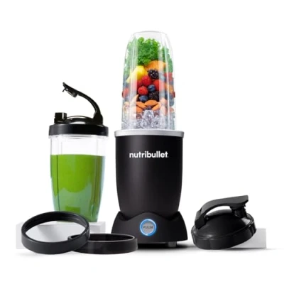 Afbeelding van Nutribullet Pro 1200, elektrische blender, shredder, smoothie multifunctionele 1200w vermogen, 700ml en 900ml glazen, zwart, NB120MB
