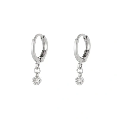 Afbeelding van Oorbellen met zirkonen hanger Yehwang One size Zilver