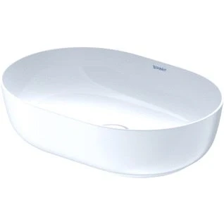 Afbeelding van Duravit luv opzetwastafel ovaal zonder kraangat overloop 50x35cm met wg wit mat 03795026001