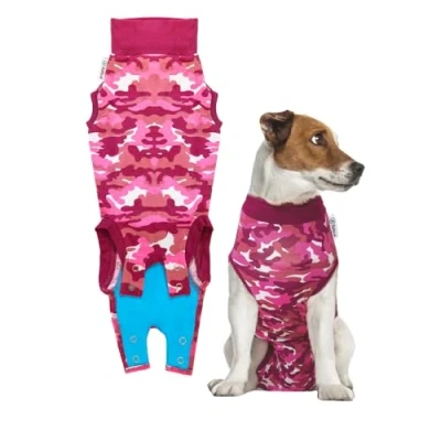 Afbeelding van Suitical Recovery Suit Hond: Maat XS Roze camouflage