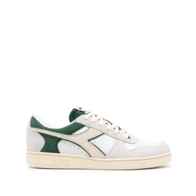 Afbeelding van Diadora Men Magic Basket Low Suede Leather White Fogliage Green Schoenmaat 42