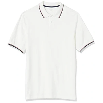 Afbeelding van Amazon Essentials Men&#039;s Poloshirt van piqué katoen met normale pasvorm (verkrijgbaar in grote en lange maten), Marineblauw/Rood/Wit, XS