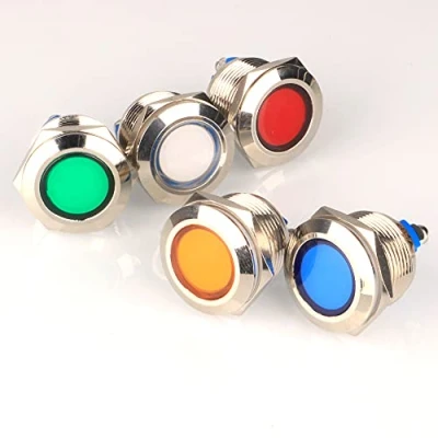 Afbeelding van GUUZI 5 stks 12V 24V 19mm LED Metalen Indicator Licht Waterdicht Signaal Lamp Rood Groen met Draad