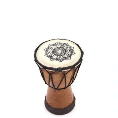 Afbeelding van Handgemaakte Djembé Trommel Met Brede Bovenkant 15x9cm