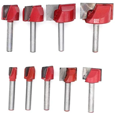 Afbeelding van DingGreat 9 Stks 6Mm Schacht Bodem Reiniging Router Bit, 10/13/16/18/20/22/25/30/32Mm Houtbewerking Cutter CNC End Frees Tool Bit