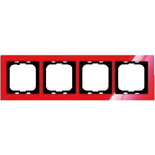 Afbeelding van Abb busch jaeger axcent 4 voudig afdekraam glanzend horizontaal verticaal 304x91x11mm ip20 rood ral3020 2cka001754a4352
