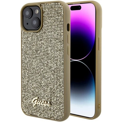 Afbeelding van Guess Square Mirror Back Case Geschikt voor Apple iPhone 15 (6.1&quot;) Goud