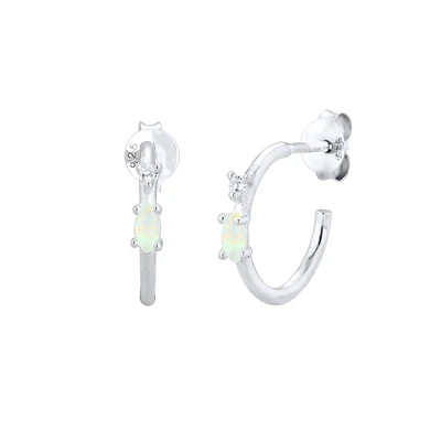 Afbeelding van Elli Hoops Minimal Oorbellen silvercoloured, Dames, Maat: One Size, Silver coloured