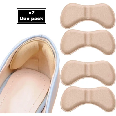Afbeelding van Hypify® Premium Hielzooltjes Type 1 DUOPACK Anti slip Schoenmaat Universeel Kleur beige wit Hielkussentjes Hielzolen Hielbeschermers