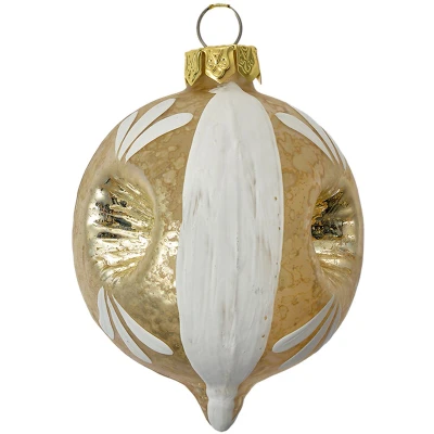 Afbeelding van Clayre &amp; Eef Kerstbal Ø 5x7 cm Grijs Wit Glas