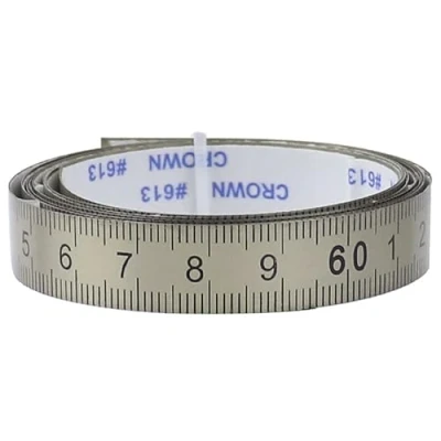 Afbeelding van Vogueing Tool Rechts naar links 0 5M RVS Mijter Track Tape Meet Zelfklevende Metrische Schaal Liniaal voor Verstekzaag T Houtbewerking Gereedschap (Zilver)