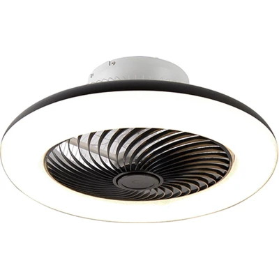 Afbeelding van QAZQA clima Dimbare LED Plafondventilator met Verlichting Lamp en Afstandsbediening 1 lichts Ø 550 mm Zwart Woonkamer Slaapkamer Keuken