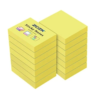 Afbeelding van ZCZN Post it Notes 38 x 51mm,14 Pads Kleine Sticky Notes,100 Vellen per Pad Geel
