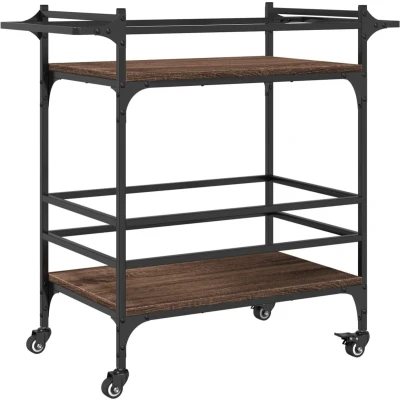 Afbeelding van vidaXL Keukentrolley 82x40x78,5 cm bewerkt hout bruin eikenkleurig