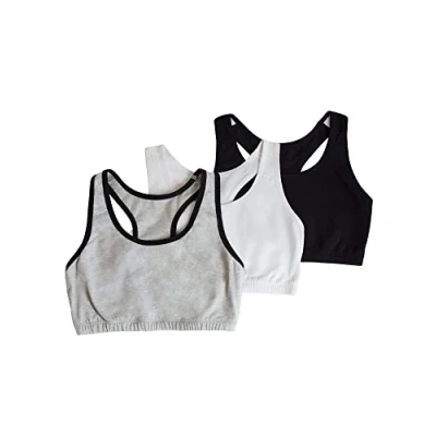 Afbeelding van Fruit of the Loom Tankstyle Cotton Bra Sportbeha, ondoorzichtig (verpakking van 4 stuks), grijs, 75A