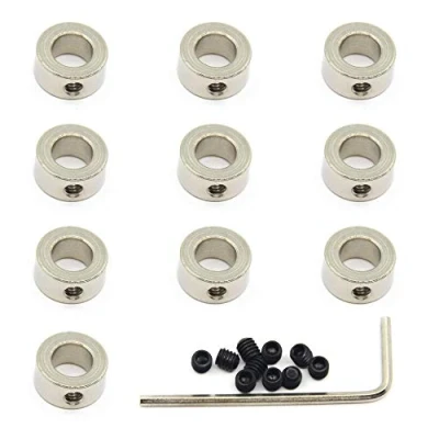 Afbeelding van Zeberoxyz 10 Stks/pak 8mm As Lock Collar T8 Lood Schroef Ring Roestvrij Staal Materiaal Isolatie Aanvragen voor 3D Printer Accessoires (8mm Zilver)