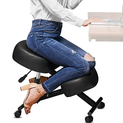 Afbeelding van Himimi Verbeterde dikke kniestoel, ergonomisch, verstelbare kniekruk, houdingscorrectiestoel, orthopedische kniestoel voor thuis en op kantoor