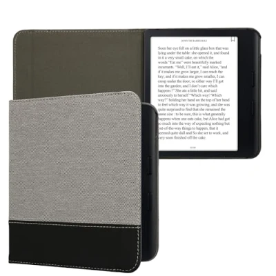 Afbeelding van kwmobile hoes geschikt Voor Kobo Libra Colour Canvas beschermhoes in donkergrijs / zwart e reader