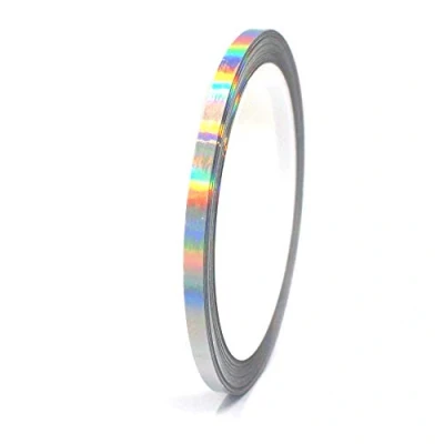 Afbeelding van 10 meter Hologram decoratieve Strips Crafting meubels auto motorfiets modelbouw Deco zelfklevende DIY waterdicht (5mm breedte, zilver)