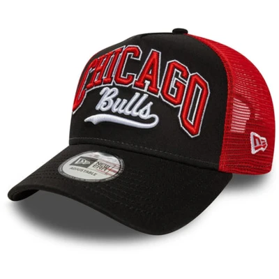 Afbeelding van Chicago Bulls NBA Script Black 9FORTY E Frame Trucker Adjustable Cap