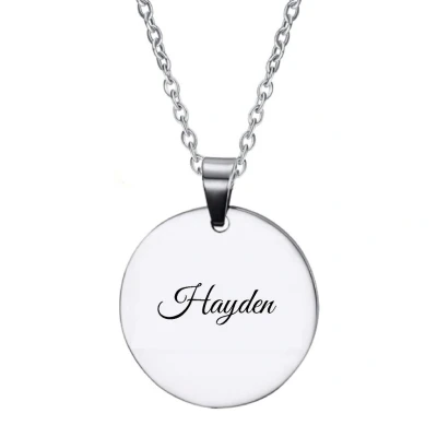 Afbeelding van Ketting RVS Met Naam Gravering Hayden Zilver Rond