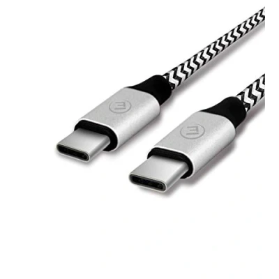 Afbeelding van EVOMIND Nylon USB C naar kabel 1M Snelladen, Power Delivery en Sync Type 2.0 voor Samsung Galaxy S23/ S22/ S21, Xiaomi Mi 12/11/ 10, enz. Grijs