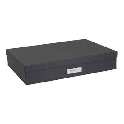 Afbeelding van Bigso Box of Sweden 934145641 opbergdoos, A3, vezelplaat, donkergrijs, 31 x 43,5 8,5 cm
