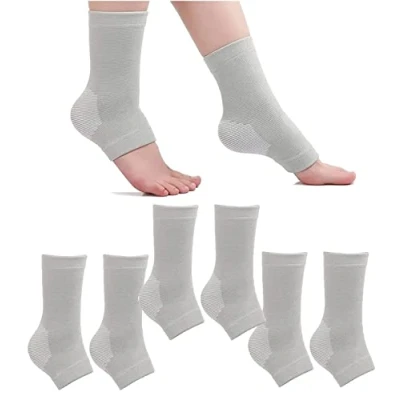 Afbeelding van 3 paar bamboe compressie sokken, anti vermoeidheid neuropathie pijnverlichting voor het slapengaan, enkelzwelling, sport artritis pijnverlichting, bevorderen bloedcirculatie, Grijs, One Size