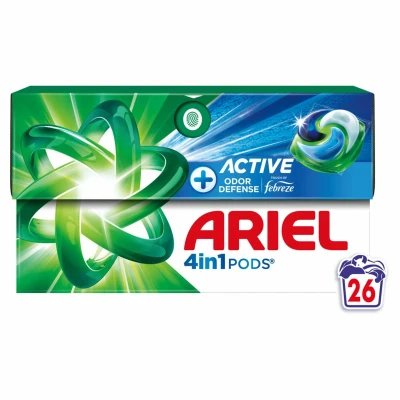 Afbeelding van Ariel 4in1 Wasmiddel Pods Actieve Geurbestrijding 26 stuks