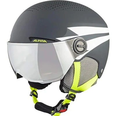 Afbeelding van Skihelm Alpina Junior Zupo Visor Charcoal Neon Matt 54 58 cm