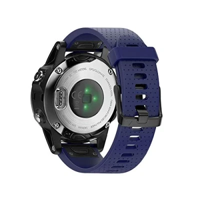 Afbeelding van NotoCity Reservearmband compatibel met Garmin Fenix 5s armband voor / Plus/Fenix 6s Pro/Fenix 7s horlogebandje, 20 mm brede siliconen Quick Fit (donkerblauw)